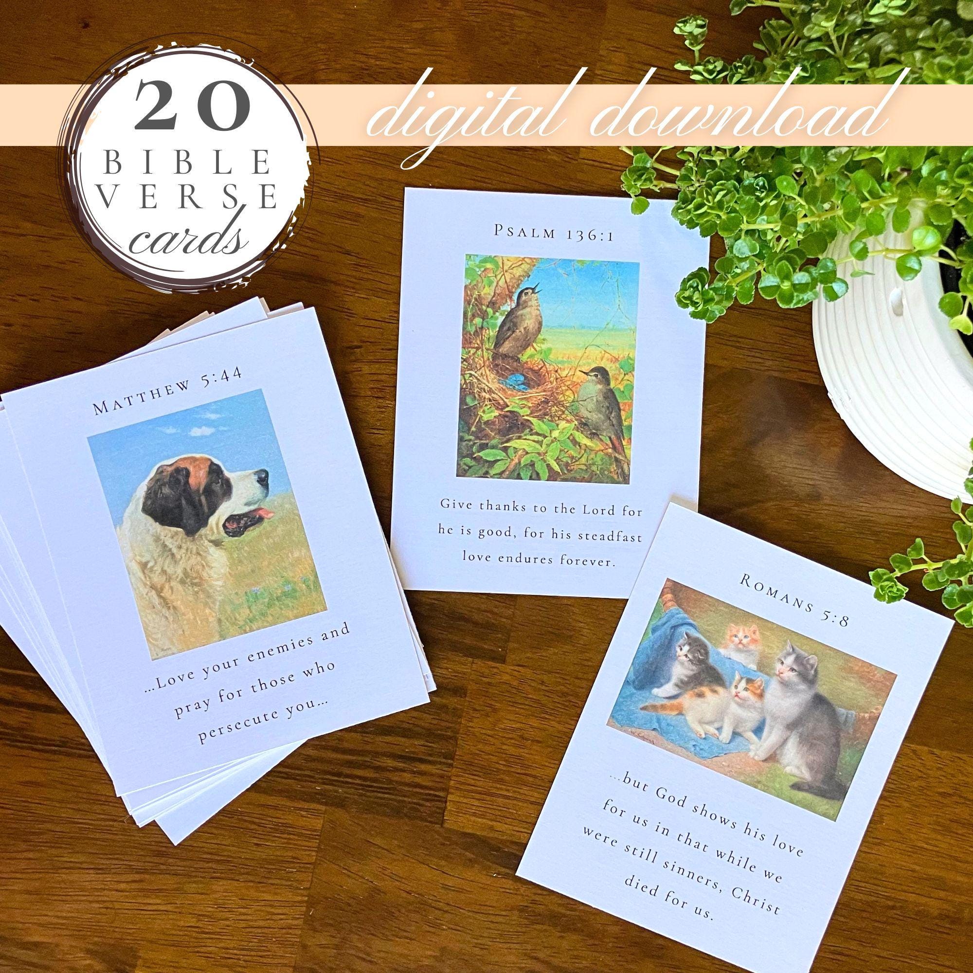 Kids Scripture Cards - Printable Bible Verses for Kids - Animal ...