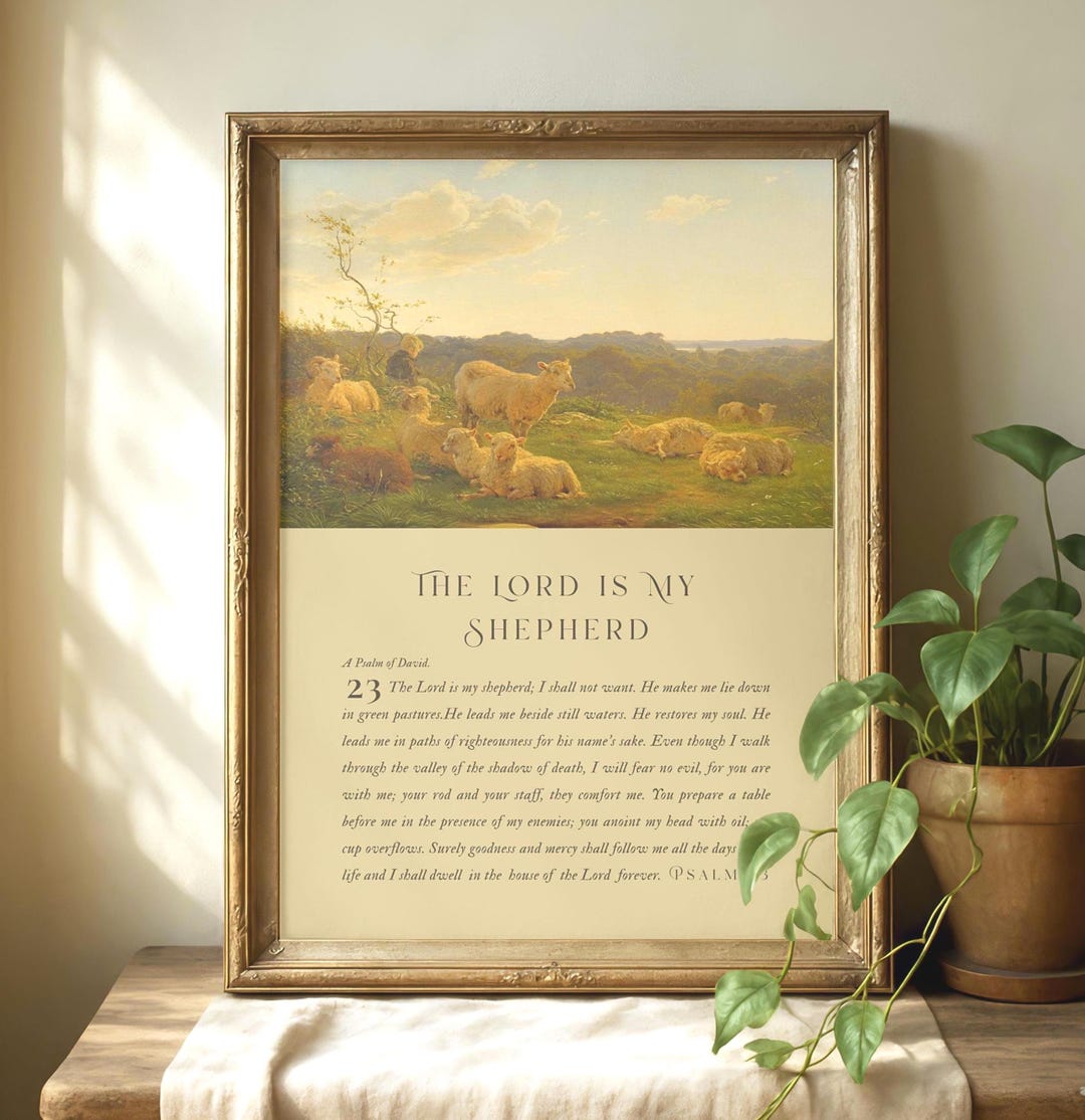 Psalm 23 Christian Wall Art - the Lord is My Shepherd Bible Verse Print ...