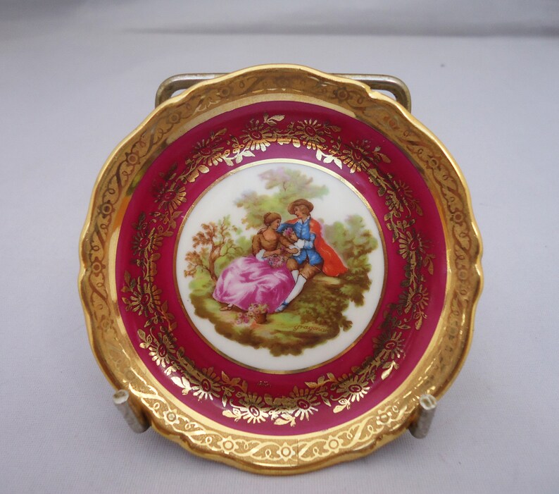 Miniature Limoges Plate Miniature Romantic French Collectable Etsy UK