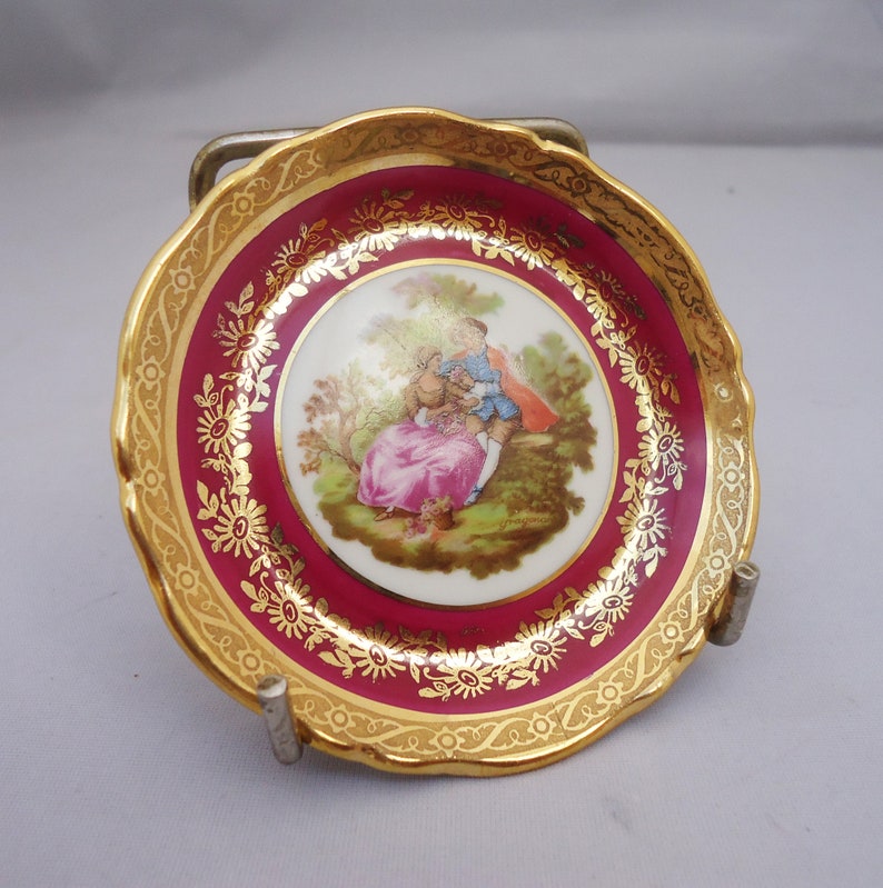 Miniature Limoges Plate Miniature Romantic French Collectable Etsy UK
