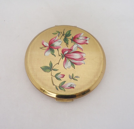 Vintage Stratton Powder  Compact, Stratton Accessories, Stratton Powder Compact Flower Design