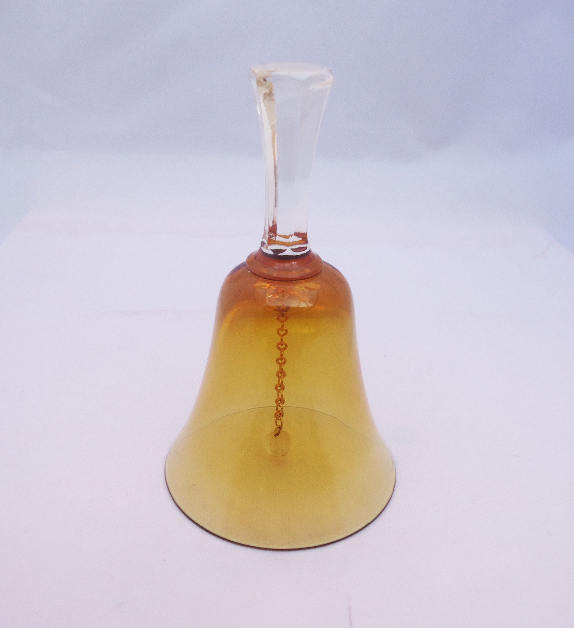 Vintage Amber Glass Bell, Amber Glass bell