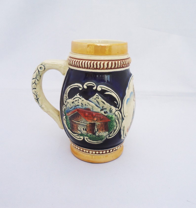 Original King Beer Stein, Vintage German Beer Stein, Barrel Beer Mug, Beer Mug/Stein, Collectible Stein Rustic Home Decor image 3
