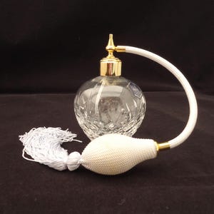 Crystal Stuart Perfume Atomiser, Crystal Dressing Table Perfume Bottle, Made in Gt.Britain.