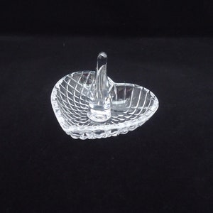 Mikasa Crystal Ring Holder, Heart Shaped Ring Holder, Crystal Heart Ring Holder, Heart Shaped Ring Dish