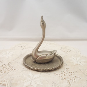Swan Ring Holder, Silver Plated Swan Ring Dish, Swan Ring Dish