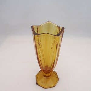 Amber Glass Vase, Vintage Amber Glass Vase