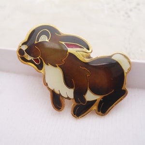 Broche de coelho vintage que muda de cor, broche de humor dos anos 80, broche de coelho fofo