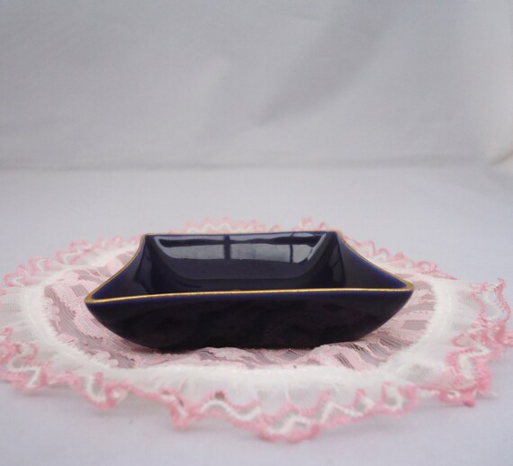 Limoges Cobalt Blue Trinket Dish, Limoges Trinket… - image 5