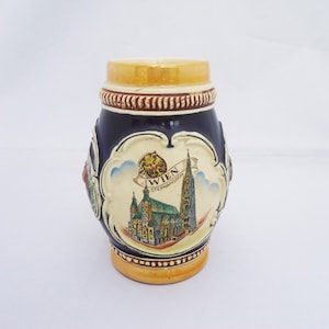 Original King Beer Stein, Vintage German Beer Stein, Barrel Beer Mug, Beer Mug/Stein, Collectible Stein Rustic Home Decor