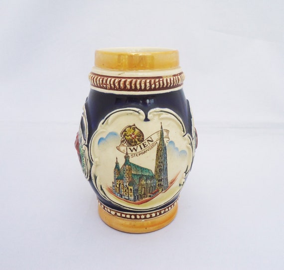 Original King Beer Stein, Vintage German Beer Stein, Barrel Beer Mug, Beer Mug/Stein, Collectible Stein Rustic Home Decor