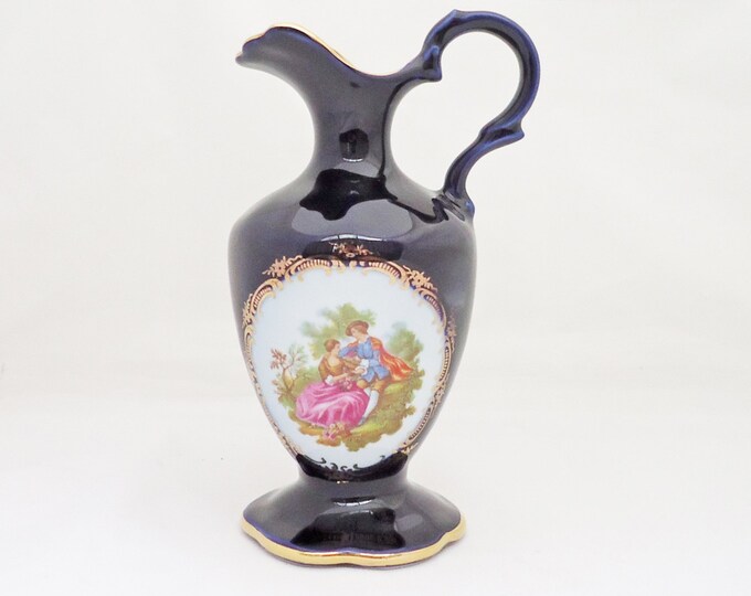 Limoges Castel Blue and Gold Pitcher Limoges Jug With Etsy