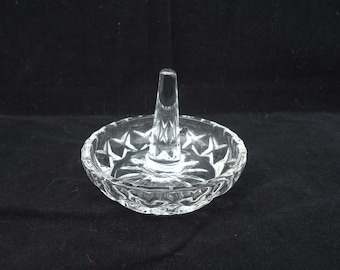 Zajecar Crystal Ring Holder, Made in Yugoslavia, Crystal Ring Holder, Crystal Ring Dish, Crystal Jewellery Storage