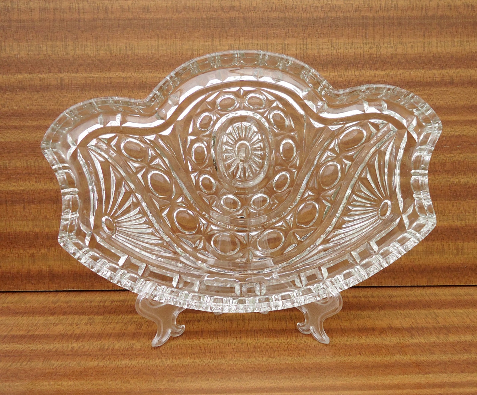 Vintage Dressing Table Tray Clear Cut Glass Dressing Table Etsy UK
