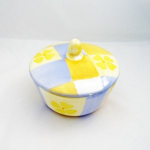 Açucareiro vintage, açucareiro amarelo e azul, açucareiro de porcelana, vendedor do Reino Unido