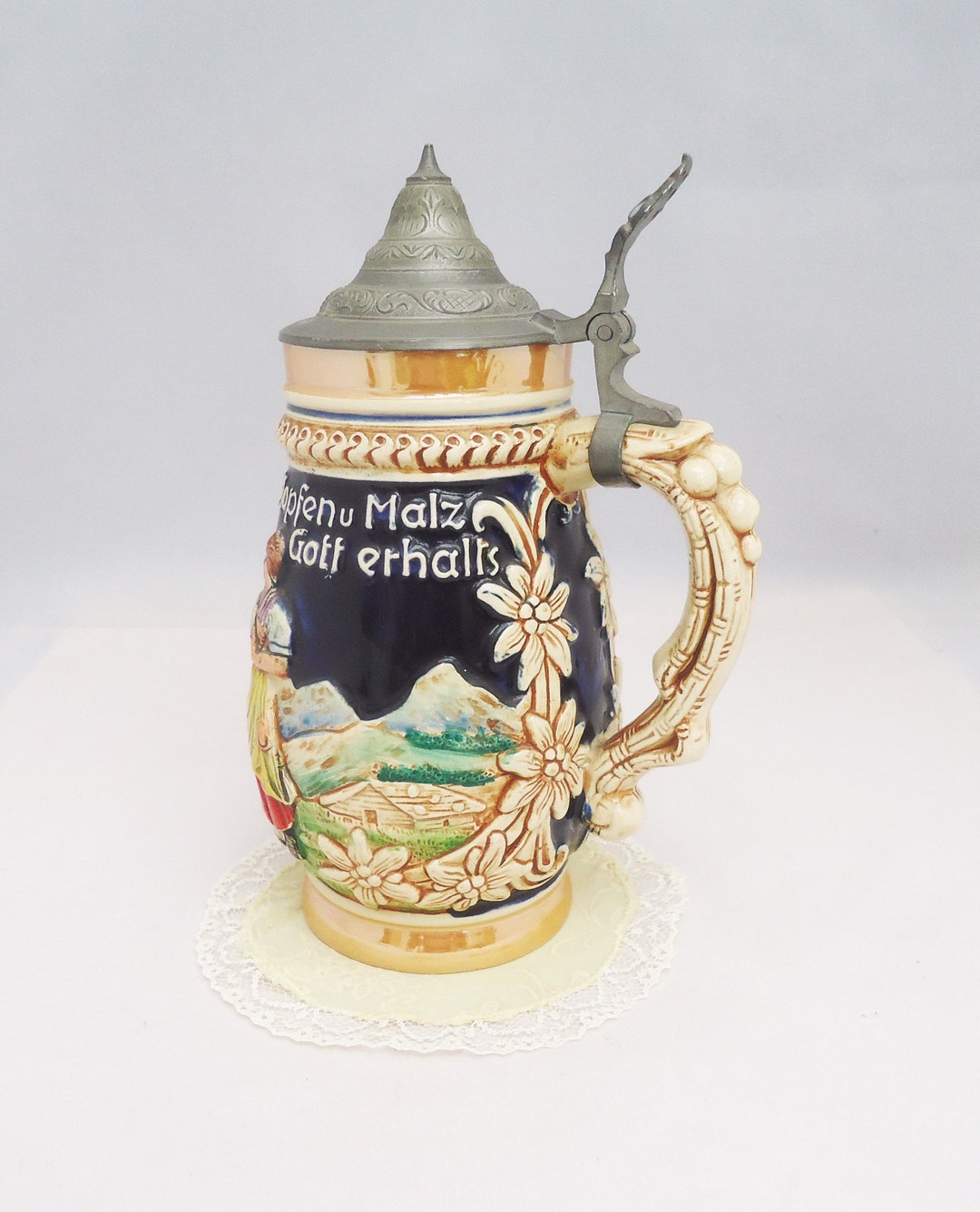 German Beer Stein, Large German Beer Stein/mug, Collectable German Beer
