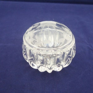 Vintage Princess House Crystal Floral Frosted Trinket Jewelry Box, Princess House Crystal Powder Jar