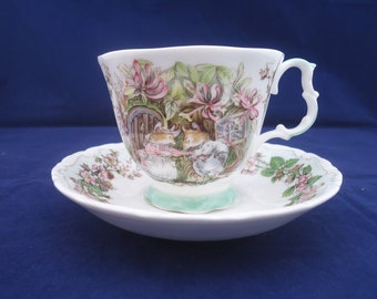 Brambly Hedge "Summer" Tea Cup and Saucer, Royal Doulton Brambly Hedge Tea Cup, Bone China Brambly Hedge Tea Cup with Saucer