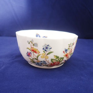 Aynsley China Cottage Garden Fluted Bowl, Aynsley Bowl Decorated Butterfly and Flowers
