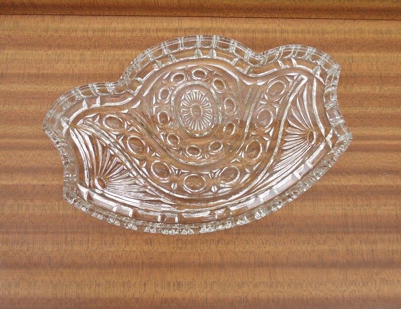 Vintage Dressing Table Tray, Clear Cut Glass Dressing Table Tray, UK