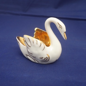 Vintage Limoges Swan Salzstreuer, vergoldeter Limoges Swan Salzstreuer / Schmuckstück