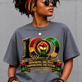 100 Years Juneteenth PNG,Honoring The Past Empowering The Future,Black Woman Vibes,African American Freedom History,Coquette Bow Sublimation product logo