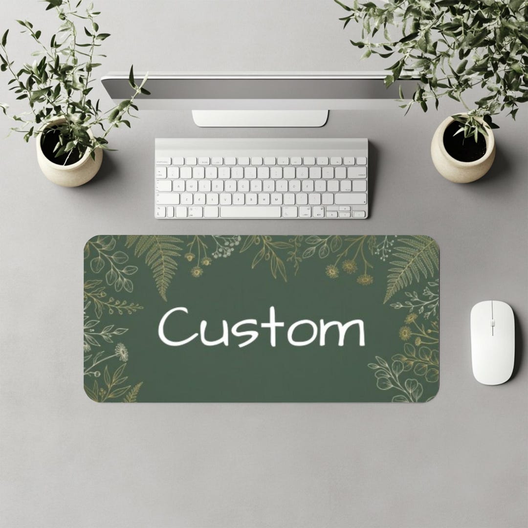 Personalized Desk Mat Custom Name Desk Pad, Botanical Desk Mat for ...
