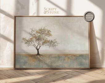 Geworteld en geaard in Christus canvaskunst, minimalistisch neutraal huis, bijbelse kunst giclee, christelijk cadeau, ingelijst en verzonden