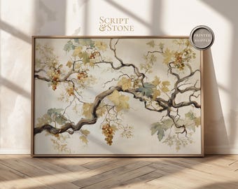 I am the Vine Canvas, John 15 schriftdecor, modern christelijk huis, bijbelse kunst, christelijk cadeau, ingelijst en verzonden