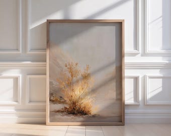 Burning Bush Wall Art, Biblical Fine Art, Minimalist Christian Decor, Faith Artwork, Moses Exodus 3, Framed Canvas