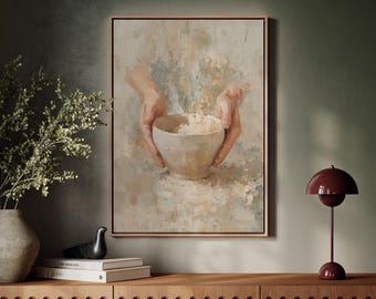The Potters Hands canvas, decor Jeremiah 18 schrift, modern neutraal interieur, bijbelse kunst, christelijk cadeau, ingelijst en verzonden