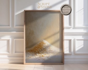 Salt of the Earth Framed Canvas, Minimalist Christian Home Decor, Biblical Fine Art Painting, Matthew 5, Printed and Shipped