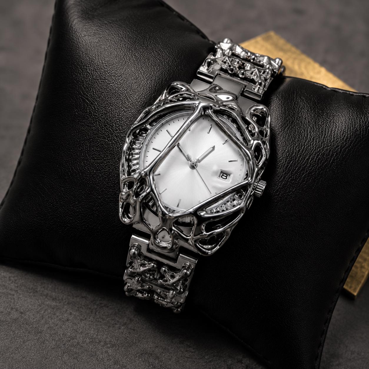 Chrome Spike Opium Gothic Watch - Etsy UK