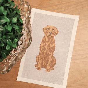 Yellow Lab Study | PRINTED Needlepoint Canvas