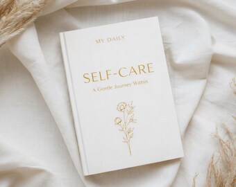 Minimalist Self-Care Journal  Elegant Gold Daily Reflection Notebook