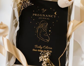 Custom Pregnancy Journal, Expectant Mother Keepsake, planner with custom due date