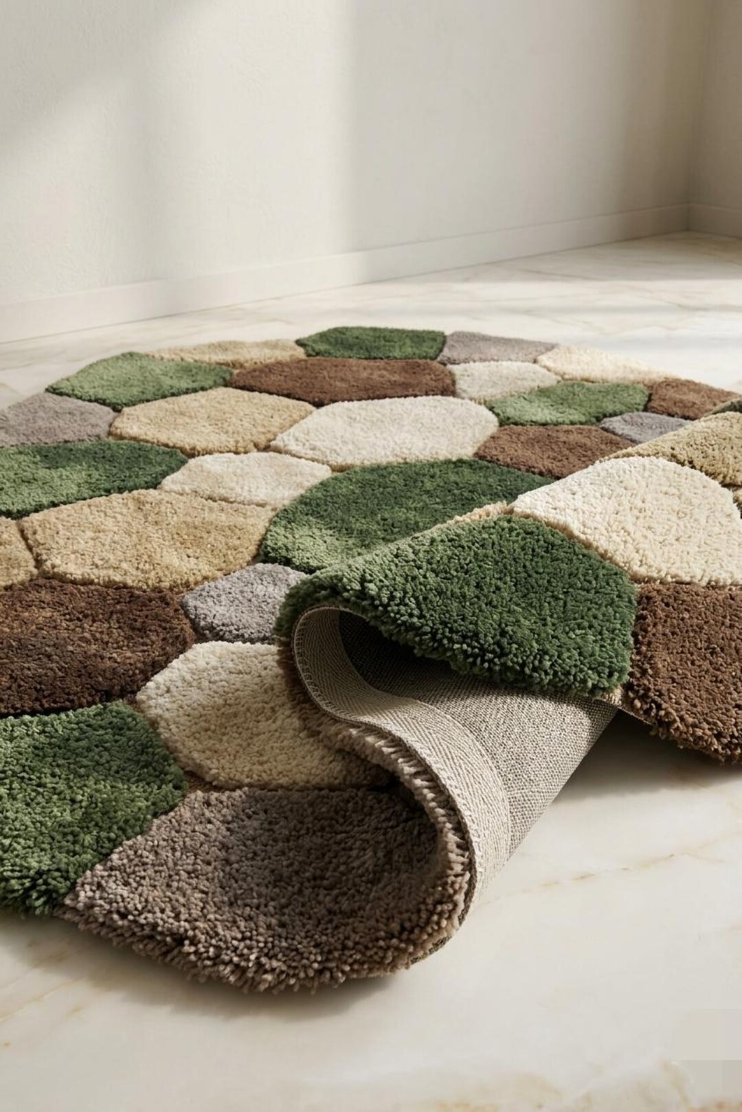 Hand Tufted Pebble Stone Rug – New Zealand Wool Area Rug – Organic ...