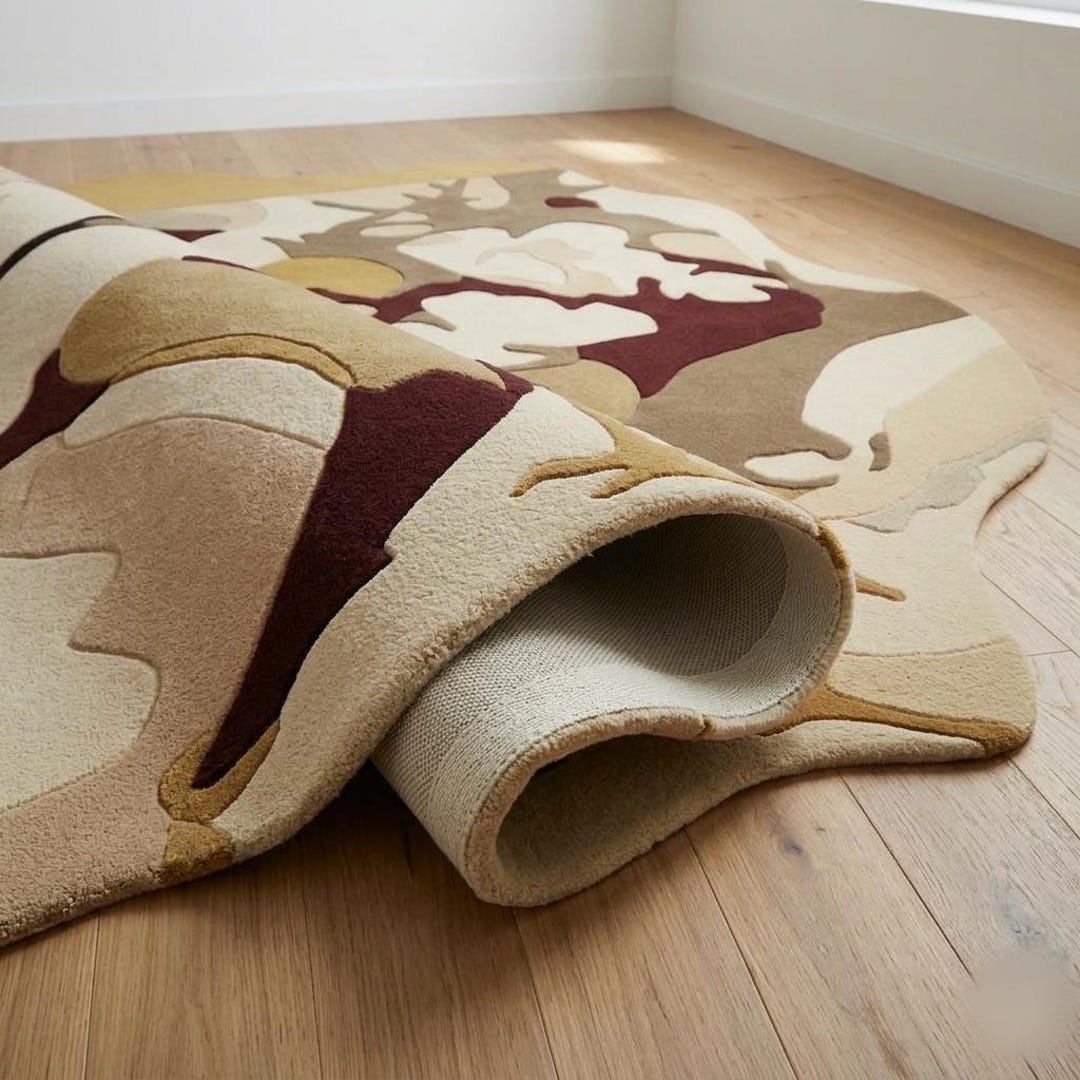 Modern Organic Shape Hand Tufted Rug in New Zealand Wool – Scandinavian ...