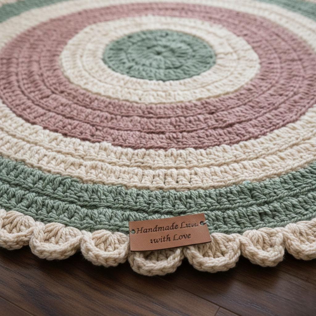 Beginner Crochet Rug Pattern, Round Knit Rug Pattern, Crochet Rug ...