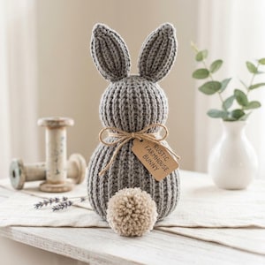 Virkmönster för rustik bondgårdskanin, bästa dekorationskaninen, ny bondgårdsdekor, enkel virkad kanin, ny modern virkad kanin, vårdekor.