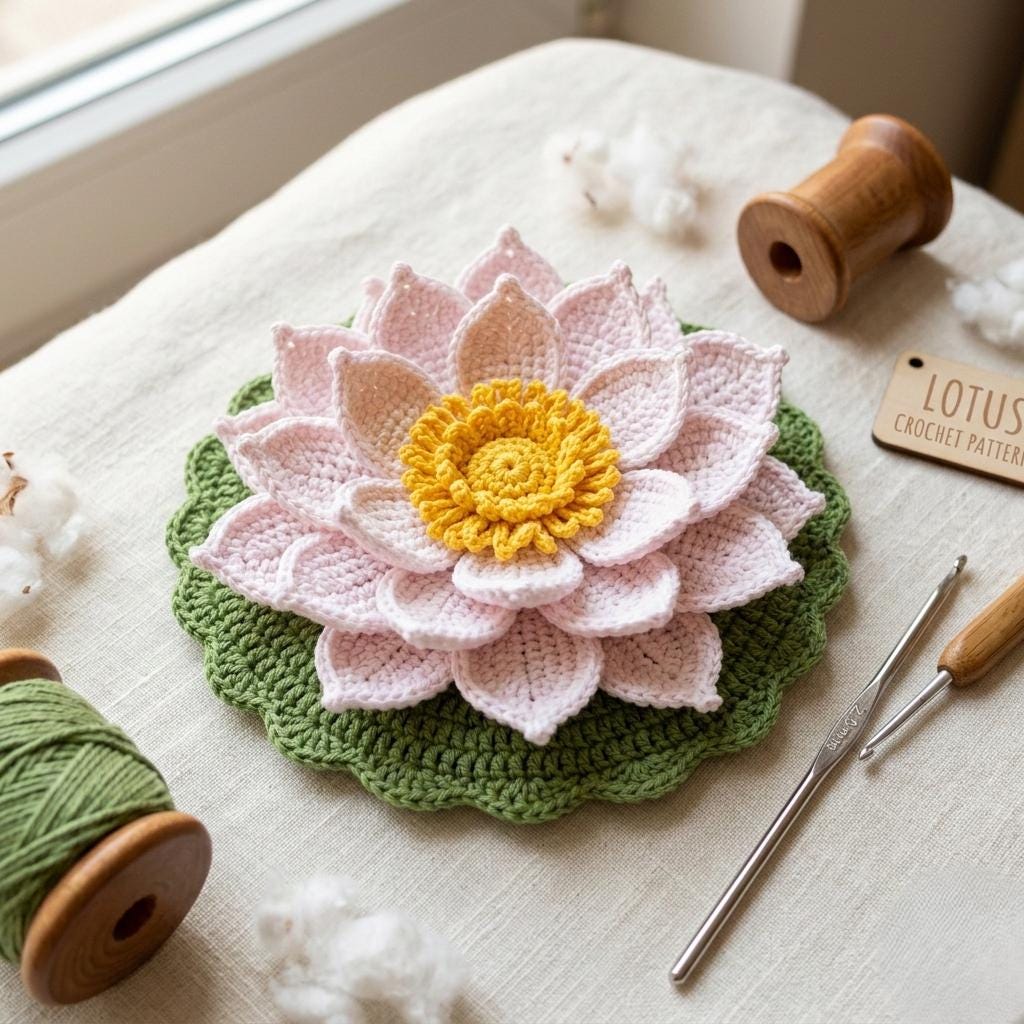 Lotus flower crochet - Etsy 日本
