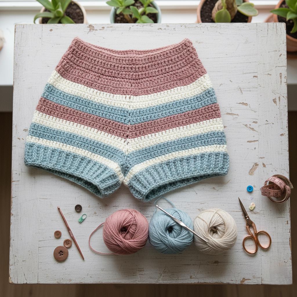 38 Women’s Crochet Shorts Patterns To Make Before Summer Hits 31 Striped crochet shorts
