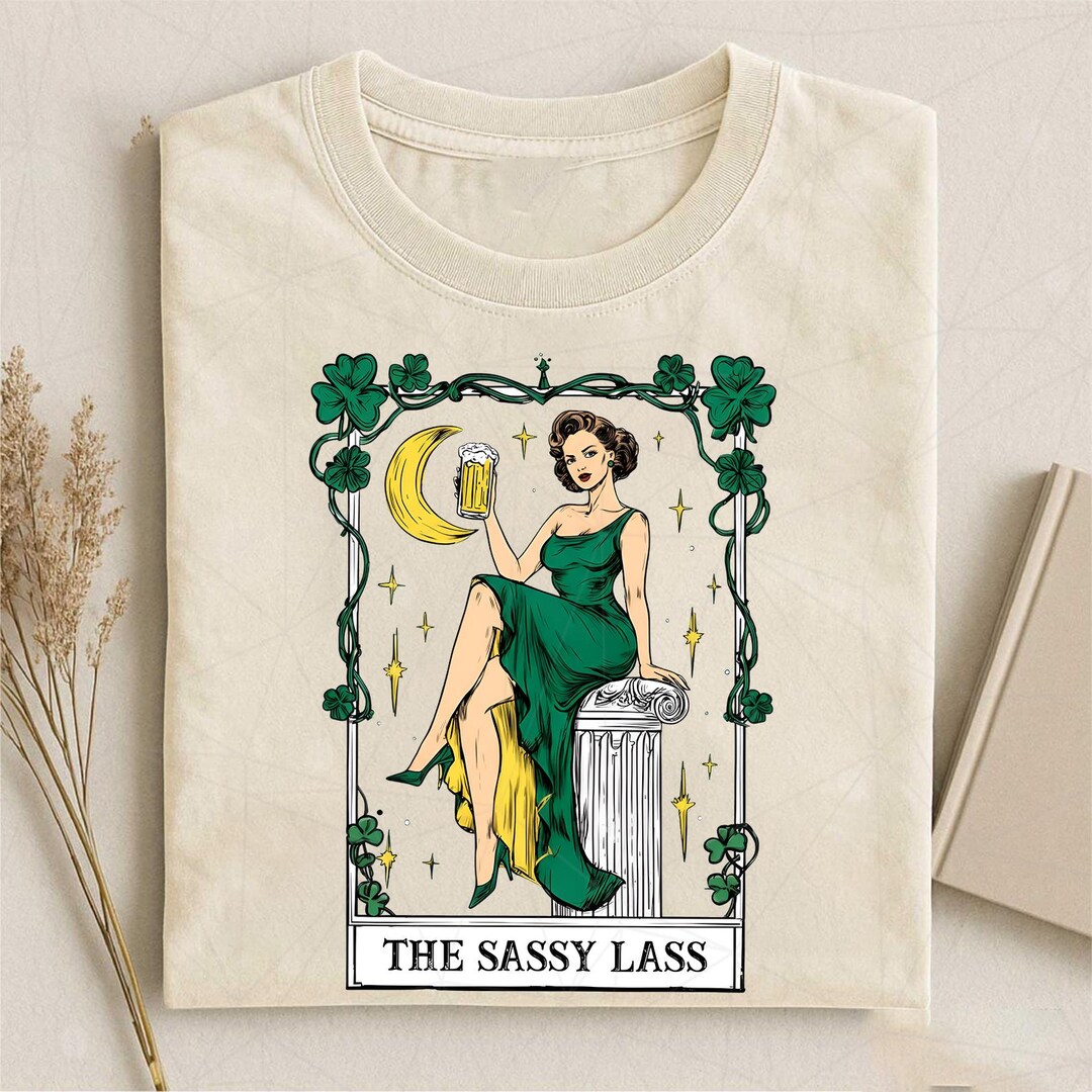Sassy Lessb Funny the Sassy Lass Png, Irish Tarot Card Png, Funny St Patrick’s Day ...