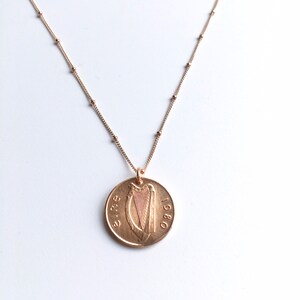 Irish Coin Necklace, Rose Gold Gift for Women, Irish Anniversary for Best Friend, Sister or Wife image 6