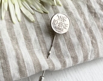 Bee Coin Brooch, Silver Hat Lapel Pin, Wedding Tie Pin Gift for Man or Woman,