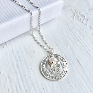 Solid Silver Sixpence Necklace, Silver Anniversary Gift, 21st Birthday, Christening Necklace, Silver Coin Jewellery image 3