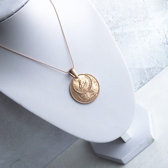 double coin necklace rose gold