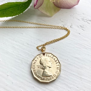 1963 verjaardag munt ketting cadeau voor vrouwen 60e verjaardag cadeau voor mama gouden munt hanger afbeelding 3
