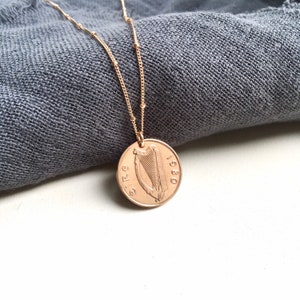 Irish Coin Necklace, Rose Gold Gift for Women, Irish Anniversary for Best Friend, Sister or Wife image 4