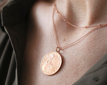 Bronze Anniversary Gift, 8th Anniversary, 8 Years, 8th Anniversary Ideas, Gift for Wife, Bronze Coin Necklace, Rare Coin, Penny Necklace